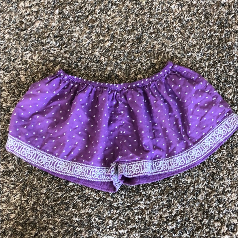Girls purple Peek cotton shorts